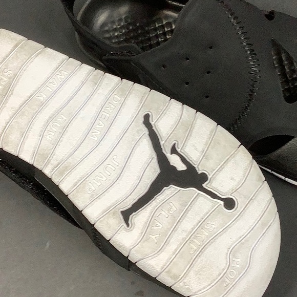 Nike Jordan Kids Flare Sandals Black/ White US: 13C - Picture 5 of 6